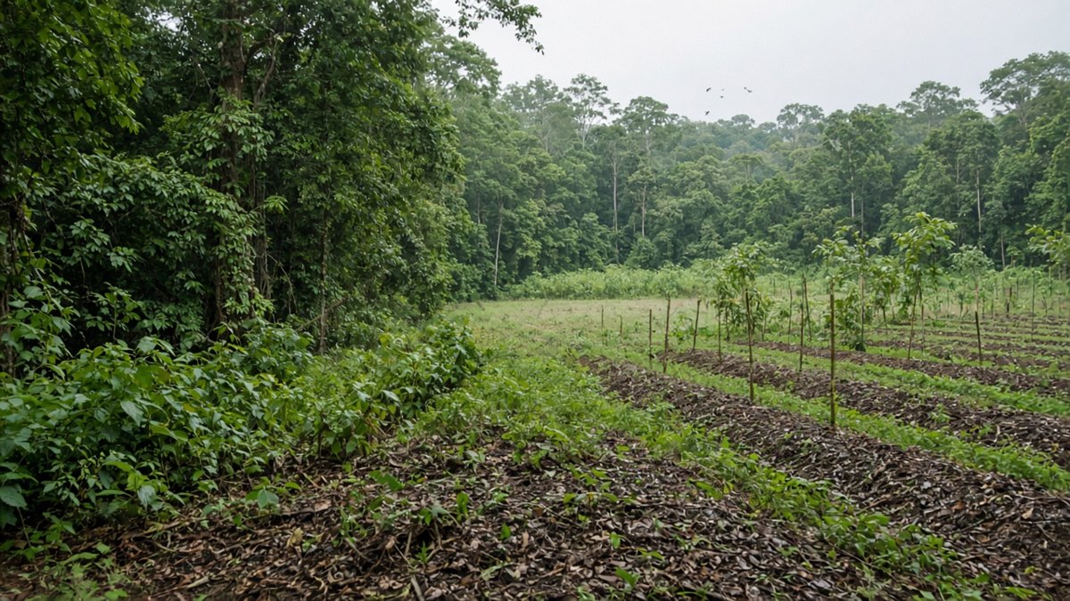 Forest edge and tropical plot