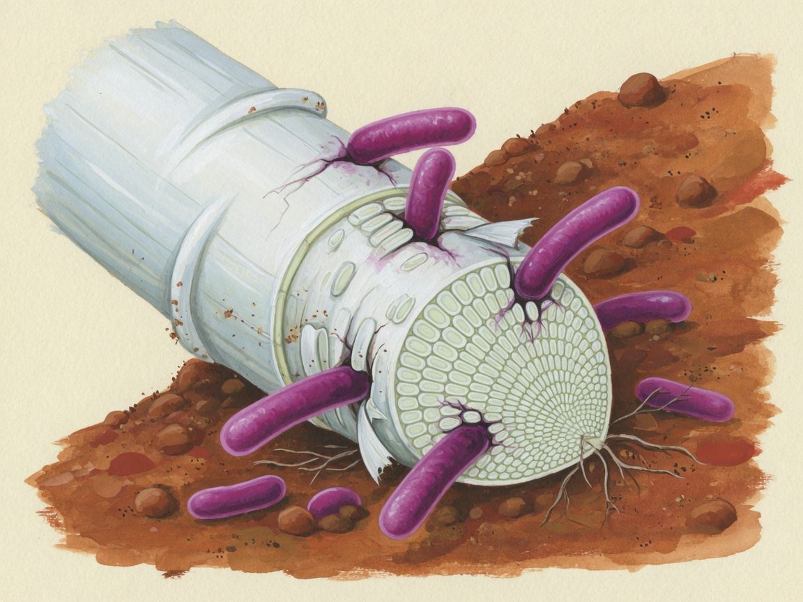Illustration: bacteria entering the root tip