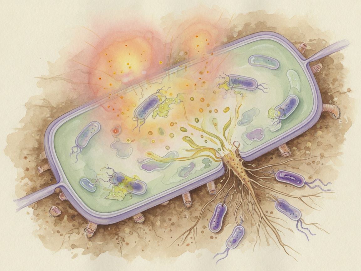 Illustration: nutrient extraction and survivors leaving
